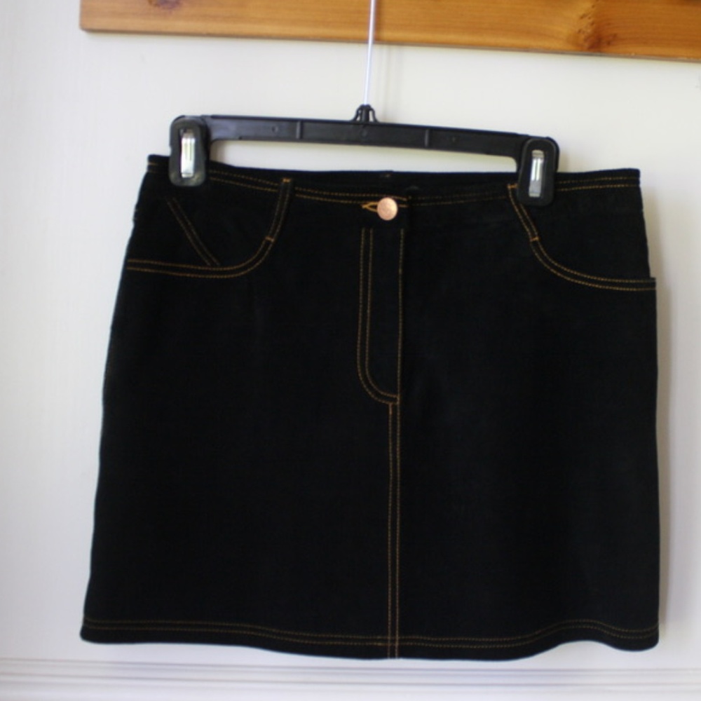 BCBG Maxazria Jeans Leather Skirt